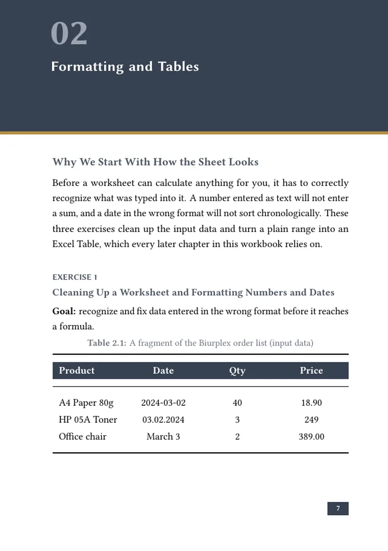 Preview page 4 of "Excel for Office Work: An Exercise Workbook for Training Participants"