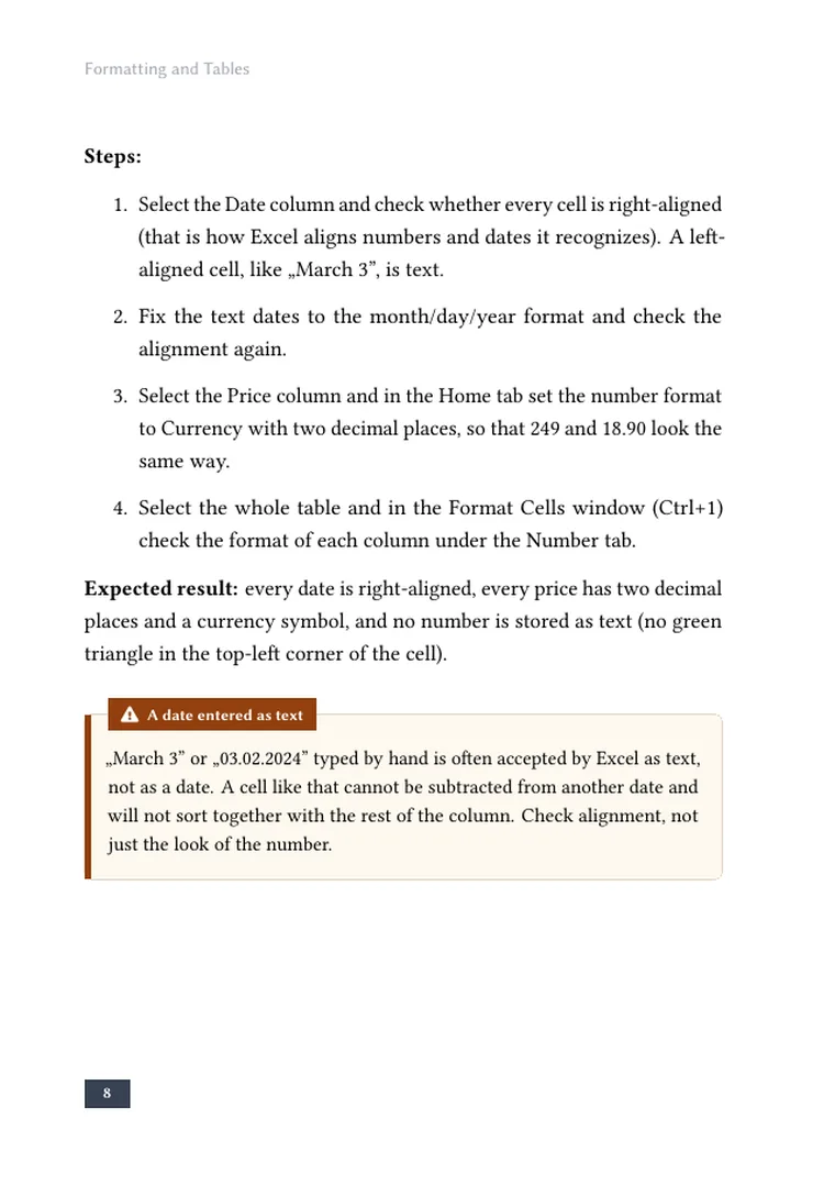 Preview page 5 of "Excel for Office Work: An Exercise Workbook for Training Participants"