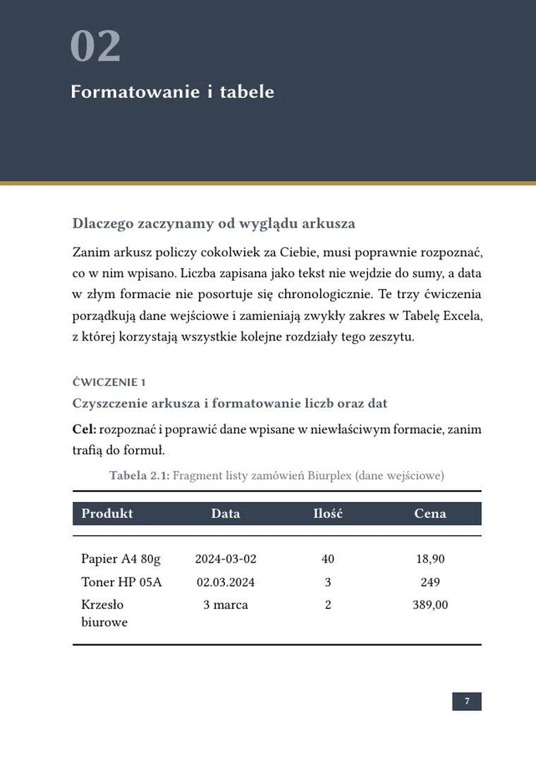 Strona 4 z podglądu książki „Excel w pracy biurowej: zeszyt ćwiczeń dla uczestników szkolenia”