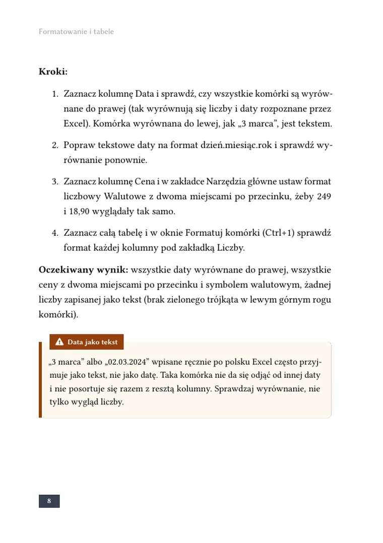 Strona 5 z podglądu książki „Excel w pracy biurowej: zeszyt ćwiczeń dla uczestników szkolenia”