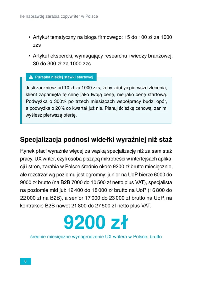 Ile zarabia copywriter i skąd brać zlecenia: realia rynku (strona 10)