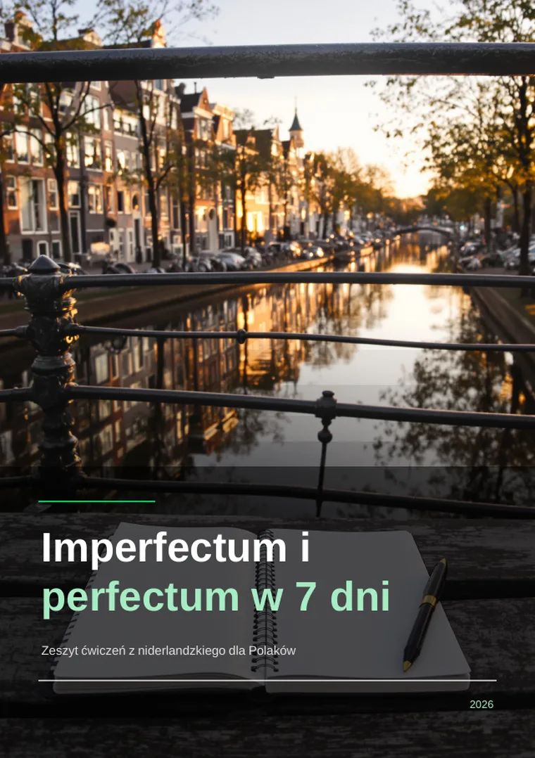 Imperfectum i perfectum w 7 dni: zeszyt ćwiczeń z niderlandzkiego dla Polaków (okładka)